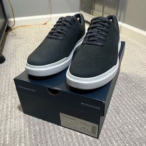 Cole Haan Grand Pro Rally Lazer Cut Sneakers Navy Nubuck Mens Size 12 W